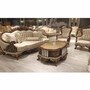 Casa Padrino Luxus Barock Couchtisch Beige / Braun / Gold 125 cm - Barockstil Wohnzimmer M�bel