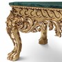 Casa Padrino Luxus Barock Mahagoni Couchtisch mit Marmorplatte Gr�n / Antik Gold 122 cm - Barockstil Hotel & Wohnzimmer M�bel