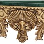 Casa Padrino Luxus Barock Mahagoni Couchtisch mit Marmorplatte Gr�n / Antik Gold 122 cm - Barockstil Hotel & Wohnzimmer M�bel