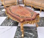 Casa Padrino Luxus Barock Couchtisch Braun / Gold 128 cm - Barock M�bel - Made in Italy