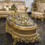 Casa Padrino Luxus Barock Couchtisch Grau / Gr�n / Schwarz / Gold 164 cm - Barockstil Wohnzimmertisch - Barockstil Wohnzimmer M�bel