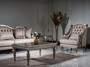 Casa Padrino Luxus Barock Couchtisch Silber - Rechteckiger Massivholz Wohnzimmertisch - Barock M�bel - Edel & Prunkvoll