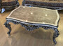 Casa Padrino Luxus Barock Couchtisch Silber / Schwarz / Gold - Rechteckiger Massivholz Wohnzimmertisch im Barockstil - Barock M�bel - Luxus M�bel im Barockstil - Barock Einrichtung