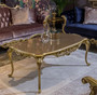 Casa Padrino Luxus Barock Couchtisch Grau / Gold 123 x 77 x H. 52 cm - Edler Massivholz Wohnzimmertisch im Barockstil - Prunkvolle Barock M�bel