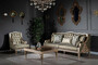 Casa Padrino Luxus Barock Couchtisch Braun / Silber / Kupfer / Gold 115 x 80 x H. 45 cm - Massivholz Wohnzimmertisch mit Glasplatte - Barock Wohnzimmer M�bel