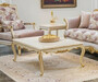 Casa Padrino Luxus Barock Couchtisch Wei� / Gold 121 x 81 x H. 44 cm - Edler Massivholz Wohnzimmertisch im Barockstil - Barock Wohnzimmer M�bel