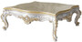 Casa Padrino Luxus Barock Couchtisch Gold / Silber 125 x 125 x H. 50 cm - Massivholz Wohnzimmertisch im Barockstil - Edel & Prunkvoll