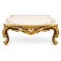 Casa Padrino Luxus Barock Couchtisch Wei� / Gold / Braun 128 cm - Prunkvoller Barockstil Wohnzimmertisch - Barock Wohnzimmer M�bel