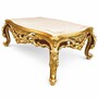 Casa Padrino Luxus Barock Couchtisch Wei� / Gold / Braun 128 cm - Prunkvoller Barockstil Wohnzimmertisch - Barock Wohnzimmer M�bel