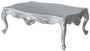 Casa Padrino Luxus Barock Couchtisch Silber 130 x 85 x H. 47 cm - Rechteckiger Massivholz Wohnzimmertisch - Barock M�bel - Edel & Prunkvoll