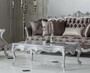 Casa Padrino Luxus Barock Couchtisch Silber 130 x 85 x H. 47 cm - Rechteckiger Massivholz Wohnzimmertisch - Barock M�bel - Edel & Prunkvoll