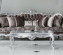 Casa Padrino Luxus Barock Couchtisch Silber 130 x 85 x H. 47 cm - Rechteckiger Massivholz Wohnzimmertisch - Barock M�bel - Edel & Prunkvoll