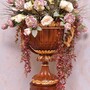 Casa Padrino Luxus Barock Deko Vase Braun / Gold H. 55 cm - Barockstil Massivholz Blumenvase - Made in Italy