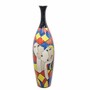 Casa Padrino Porzellan Vase Bunt H. 87,5 cm - Handbemalte Deko Blumenvase mit abstraktem Motiv 