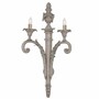 Casa Padrino Luxus Barock Schmiedeeisen Doppel Wandleuchte Grau H. 70 cm - Barock Leuchten 