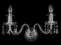Casa Padrino Luxus Barock Doppel Wandleuchte Silber 30 x 18 x H. 20 cm - Barockstil Wandlampe mit Kristall Beh�ngen - Barock Leuchten - Edel & Prunkvoll 