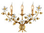 Casa Padrino Luxus Barock Wandleuchte Gold mit Patina 52 x 20 x H. 35 cm - Elegante Barockstil Wandlampe mit edlem Murano Glas - Barock Leuchten - Luxus Qualitt - Made in Italy 