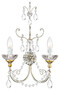 Casa Padrino Luxus Barock Doppel Wandleuchte Antik Silber / Antik Gold 35 x 13 x H. 49 cm - Barockstil Wandlampe mit Swarovski Kristallglas - Barock Leuchten - Luxus Qualit�t - Made in Italy 