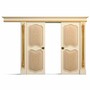 Casa Padrino Luxus Barock Doppel Schiebet�r Elfenbein / Beige / Gold 368,5 cm - Made in Italy 