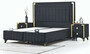 Casa Padrino Luxus Doppelbett Schwarz / Gelbgold - Modernes Massivholz Bett - Moderne Schlafzimmer & Hotel M�bel - Luxus Kollektion