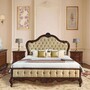 Casa Padrino Luxus Barock Doppelbett Gold / Dunkelbraun - Barock Schlafzimmer M�bel