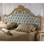 Casa Padrino Luxus Barock Doppelbett Hellblau / Gold 180 x 200 cm - Prunkvolles Barockstil Bett - Barock Schlafzimmer & Hotel M�bel