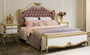 Casa Padrino Luxus Barock Schlafzimmer Set Lila / Rosa / Wei� / Gold - 1 Doppelbett mit Kopfteil & 2 Nachttische - Barock Schlafzimmer M�bel - Edel & Prunkvoll