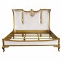 Casa Padrino Luxus Barock Doppelbett Wei� / Gold - Barockstil Schlafzimmer M�bel