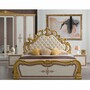 Casa Padrino Luxus Barock Doppelbett Creme / Wei� / Braun / Gold - Barockstil Schlafzimmer M�bel