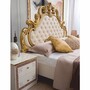 Casa Padrino Luxus Barock Doppelbett Creme / Wei� / Braun / Gold - Barockstil Schlafzimmer M�bel