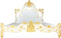 Casa Padrino Luxus Barock Doppelbett Wei� / Gold - Edles Massivholz Bett mit Kopfteil - Prunkvolle Schlafzimmer M�bel im Barockstil 