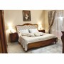 Casa Padrino Luxus Barock Massivholz Doppelbett Braun / Gold - Barock Schlafzimmer M�bel