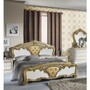 Casa Padrino Luxus Barock Doppelbett mit Glitzersteinen Wei� / Gold - Schlafzimmer M�bel