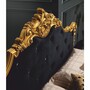 Casa Padrino Luxus Barock Doppelbett mit Glitzersteinen Schwarz / Gold - Barockstil Schlafzimmer M�bel
