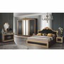 Casa Padrino Luxus Barock Doppelbett mit Glitzersteinen Schwarz / Gold - Barockstil Schlafzimmer M�bel