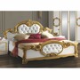 Casa Padrino Luxus Barock Doppelbett Wei� / Gold - Barockstil Schlafzimmer M�bel
