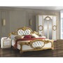 Casa Padrino Luxus Barock Doppelbett Wei� / Gold - Barockstil Schlafzimmer M�bel