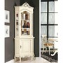 Casa Padrino Luxus Barock Eckvitrine Creme / Silber H. 226 cm - Barock M�bel - Made in Italy 