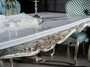 Casa Padrino Luxus Barock Esstisch Wei� / Silber / Gold 207 x 112 x H. 82 cm - Massivholz Esszimmertisch - Edle Barock Esszimmer M�bel