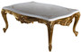 Casa Padrino Luxus Barock Couchtisch Wei� / Beige / Gold 120 x 85 x H. 49 cm - Edler Massivholz Wohnzimmertisch im Barockstil - Prunkvolle Barock M�bel