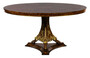 Casa Padrino Luxus Barock Esstisch Dunkelbraun Intarsien / Gold  135 cm - Runder Barockstil Massivholz K�chentisch - Luxus Esszimmer M�bel im Barockstil - Barock Esszimmer M�bel