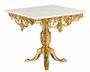 Casa Padrino Luxus Barock Esstisch Gold / Wei� - Quadratischer Bronze Esszimmertisch mit Marmorplatte - Luxus Esszimmer M�bel im Barockstil - Barock M�bel - Edel & Prunkvoll 