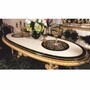 Casa Padrino Luxus Barock Esstisch Wei� / Schwarz / Gold 280 cm - Ovaler Esszimmertisch mit Glasplatten - Barock Esszimmer M�bel