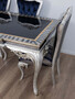 Casa Padrino Luxus Barock Esstisch Schwarz / Gold / Silber - Edler Massivholz Esszimmertisch mit Spiegelglas - Barock Esszimmer M�bel - Edel & Prunkvoll