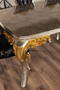 Casa Padrino Luxus Barock Esstisch Silber / Gold - Handgefertigter Massivholz Esszimmertisch im Barockstil - Prunkvolle Barock Esszimmer M�bel