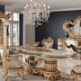 Casa Padrino Luxus Barock Esstisch Wei� / Beige / Gr�n / Gold 307 cm - Prunkvolle Barock Esszimmer M�bel