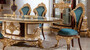 Casa Padrino Luxus Barock Esstisch Wei� / Braun / Gold - Prunkvoller Massivholz Esszimmertisch im Barockstil - Barock Esszimmer M�bel - Edel & Prunkvoll