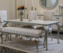 Casa Padrino Luxus Barock Esstisch Wei� / Silber - Eleganter Massivholz K�chentisch im Barockstil - Barock Esszimmer M�bel