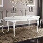 Casa Padrino Luxus Barock Esstisch Wei� / Silber 200-280 cm - Made in Italy