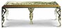 Casa Padrino Luxus Barock Esstisch mit Glasplatte Elfenbein / Gold 212 cm - Made in Italy 